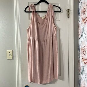 Cutest pink linen dress 2X worn once lovely melody brand EUC